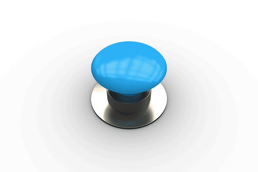 Abstract Blue Button on Transparent Background Vector Illustration