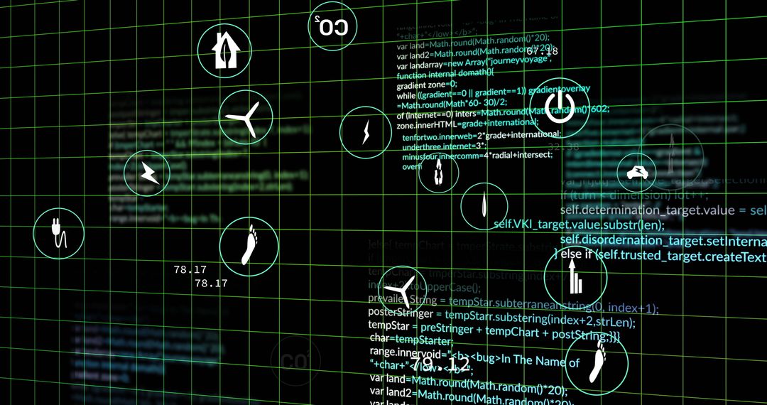Digital Data Processing with Global Connection Icons
