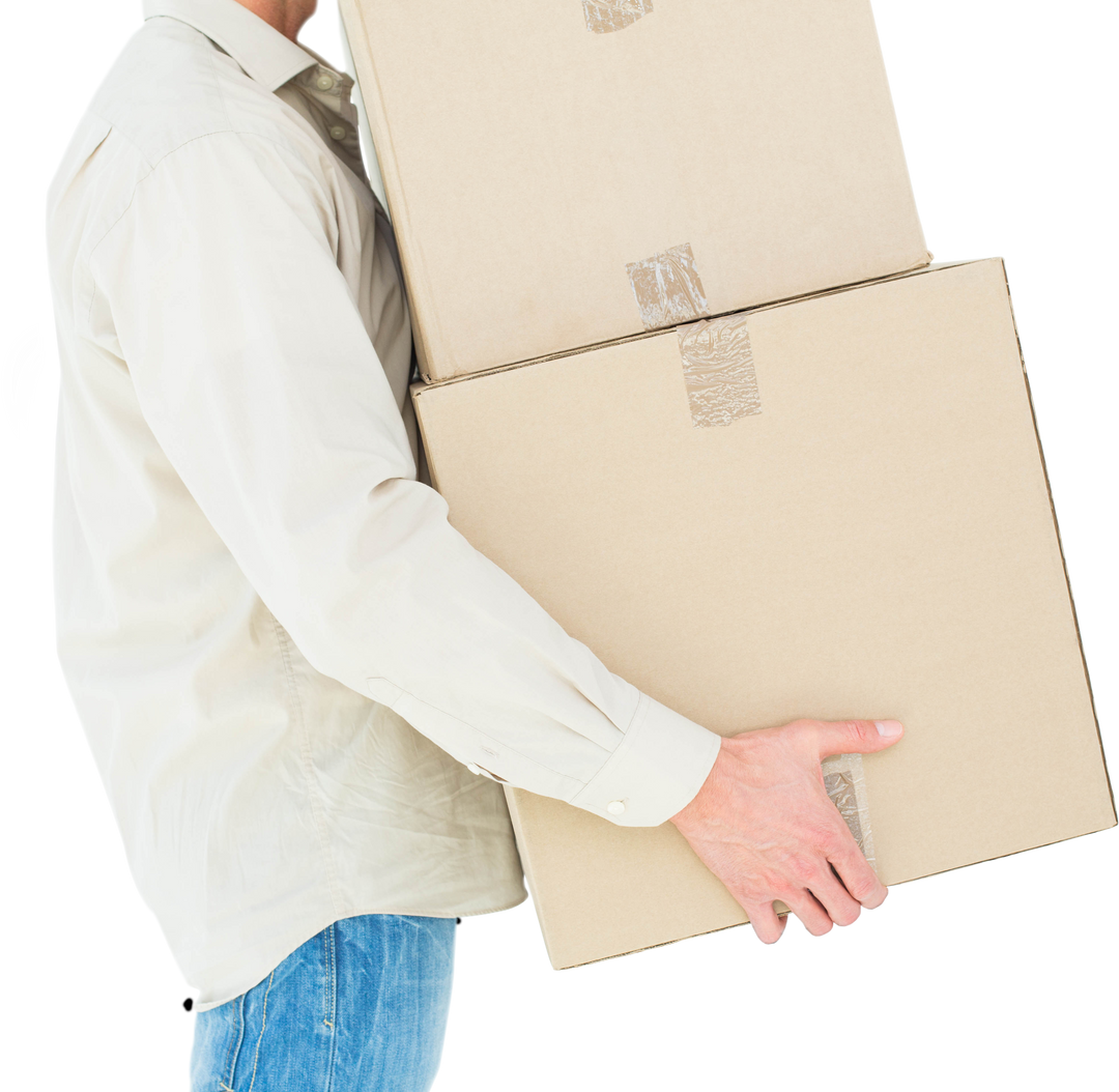 Transparent View of Man Carrying Boxes in Jeans - Download Free Stock Images Pikwizard.com