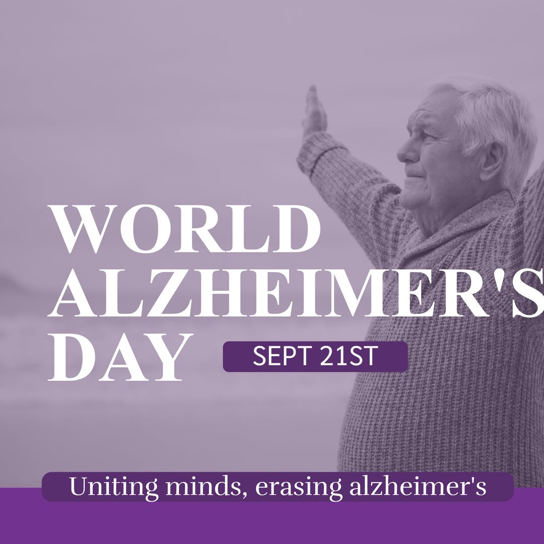 World Alzheimer's Day: Elderly Man by Seaside, Spreading Awareness - Download Free Stock Templates Pikwizard.com