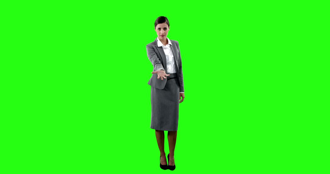 Businesswoman Offering Handshake on Green Screen - Free Images, Stock Photos and Pictures on Pikwizard.com