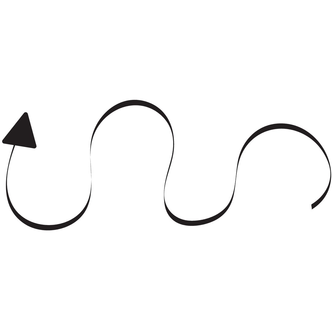 Curved Black Arrow on Transparent Background Minimalist Design