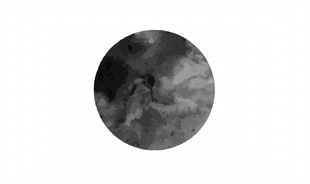 Abstract Sphere in 3D Wireframe Prism with Transparent Background