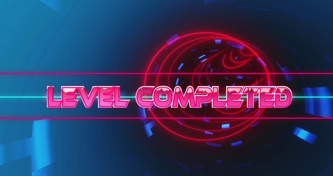 Digital Tunnel Level Completed Neon Sign