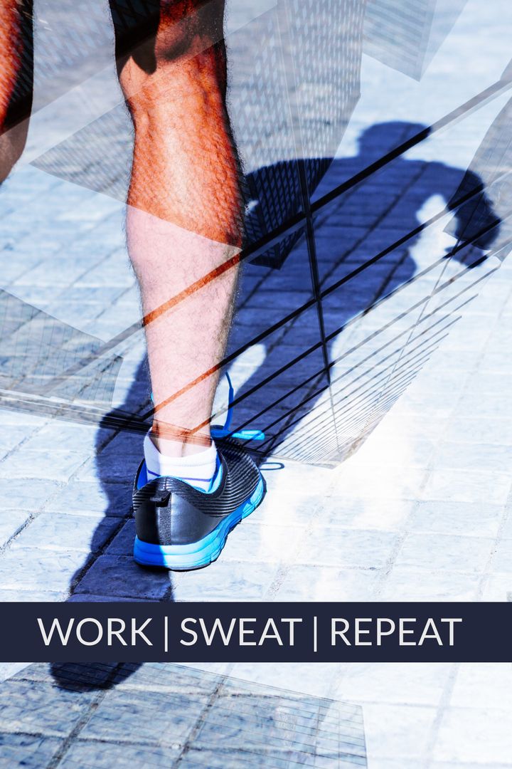 Runner's Foot Mid-Stride Capturing Athletic Determination