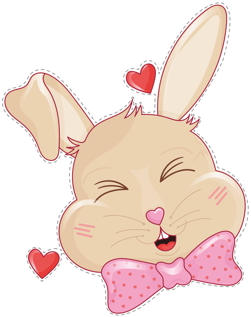 Cheerful Cartoon Rabbit on Transparent Background