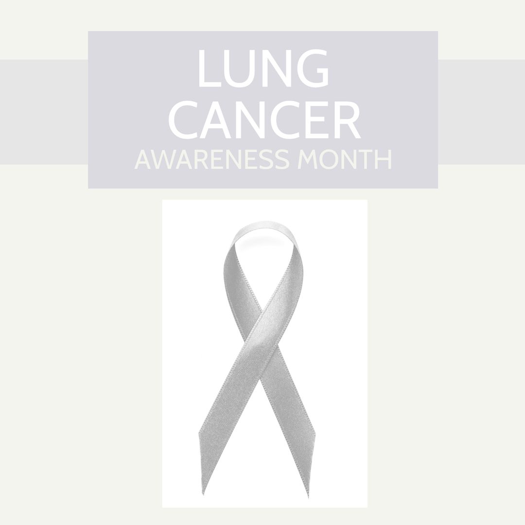 Lung Cancer Awareness Month Silver Ribbon on Calm Cream Background - Download Free Stock Templates Pikwizard.com