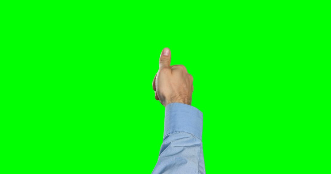 Male Hand Giving Thumbs Up Gesture Chromakey Background - Free Images, Stock Photos and Pictures on Pikwizard.com