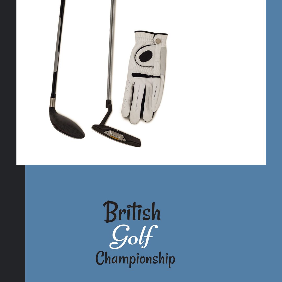 British Golf Championship Concept with Clubs and Glove Design - Download Free Stock Templates Pikwizard.com