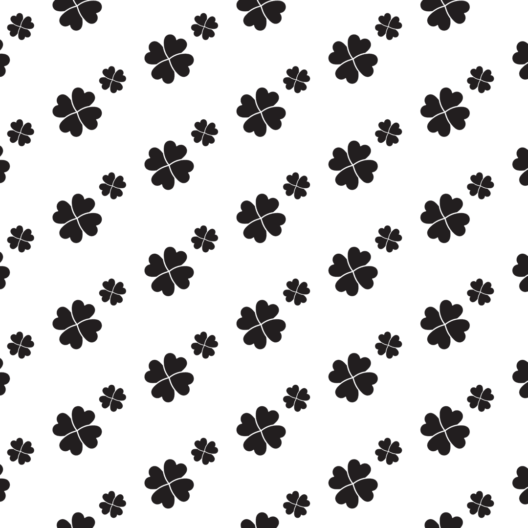 Black Clover Pattern on Transparent Background for Stylish Designs