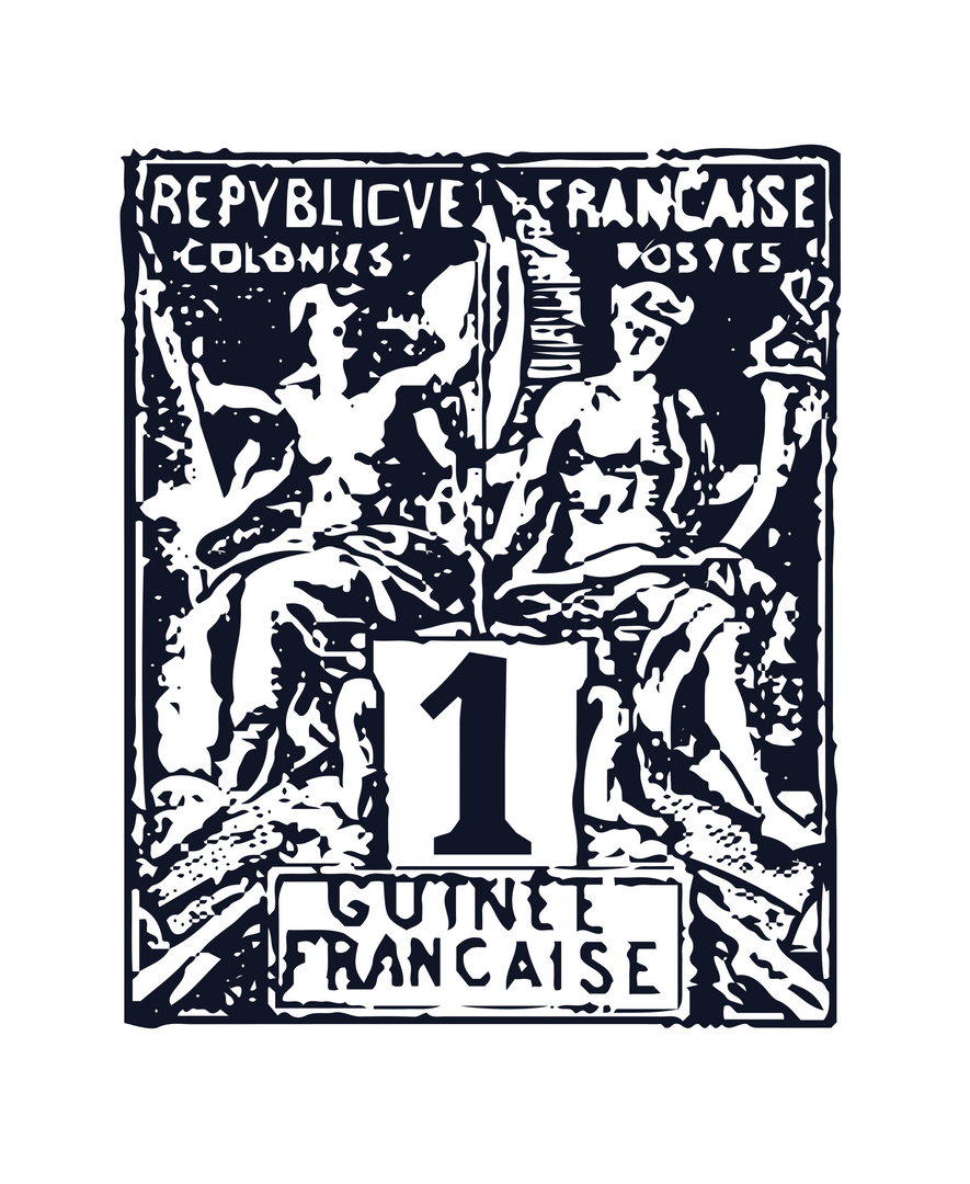 Black and White French Guiana Postage Stamp Illustration Transparent Background - Download Free Stock Images Pikwizard.com