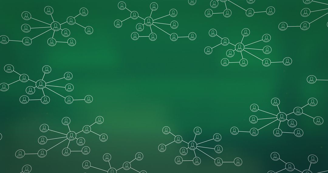 Digital Network Nodes on Green Background