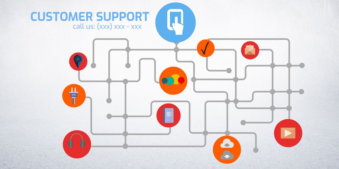Streamlined customer support network illustration