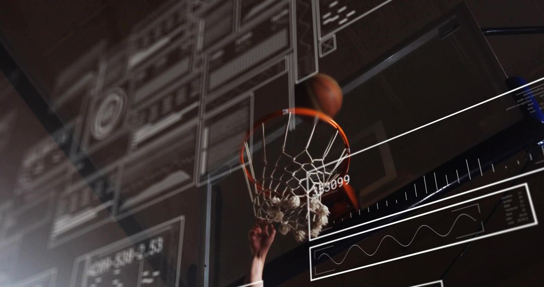 Dynamic Dunk: Athlete Scoring with Futuristic Data Overlays