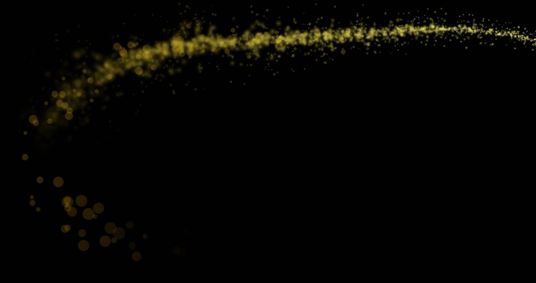 Golden Particle Swirl in Elegant Motion Against Black Background