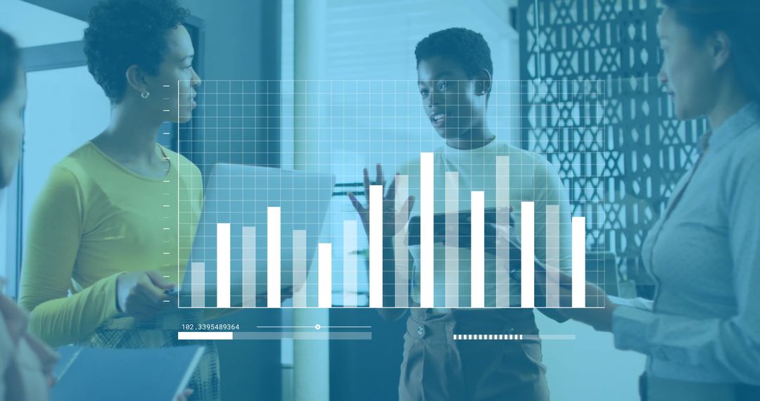 Diverse Team Analyzing Financial Dynamics in Modern Office