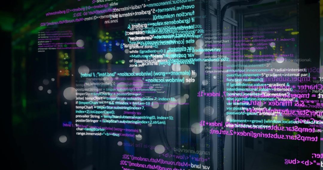 Abstract Digital Code Against Blurred Server Background