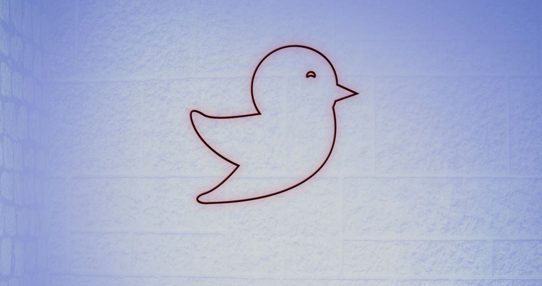 Minimalist Bird Line Art on Textured Blue Wall