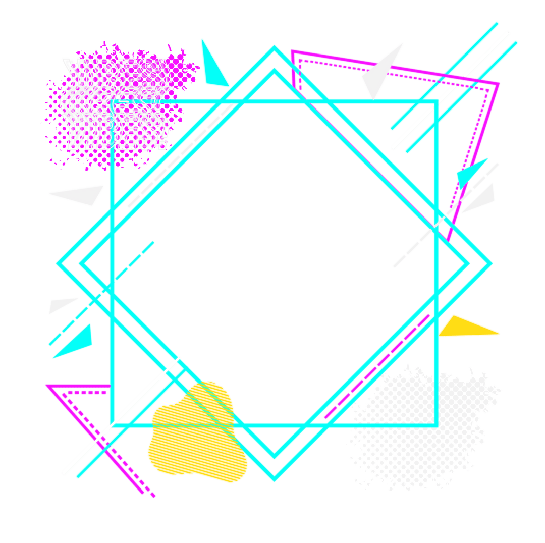 Modern Abstract Geometric Frame on Transparent Background