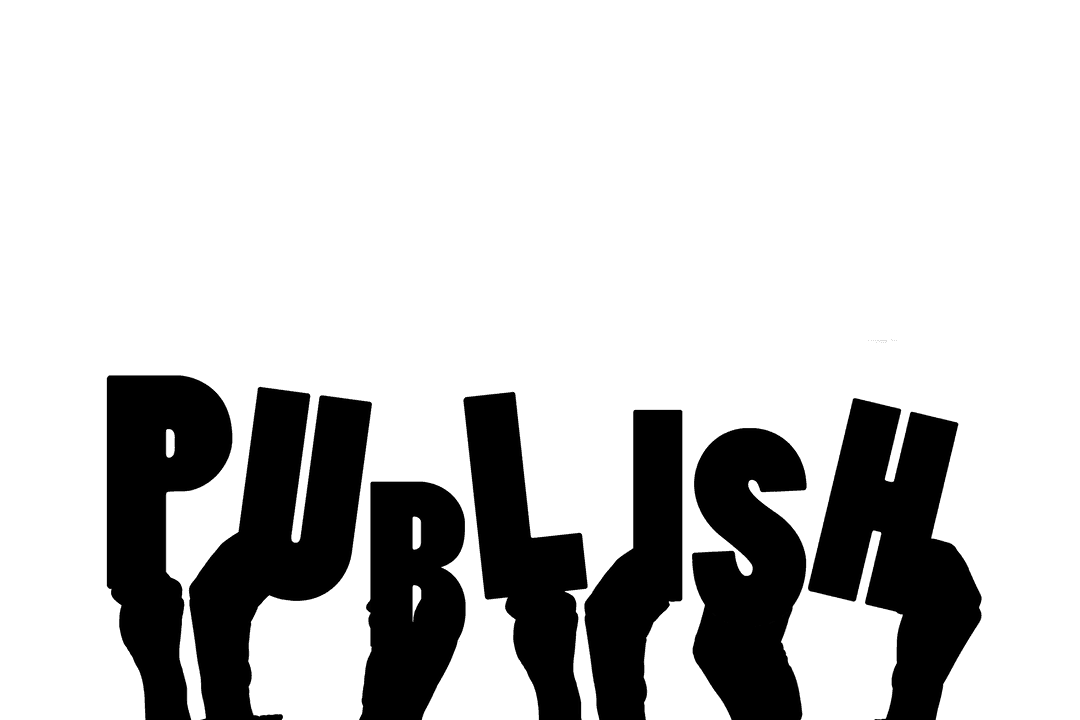 Hands with Publish Text on Transparent Background for Social Media Design