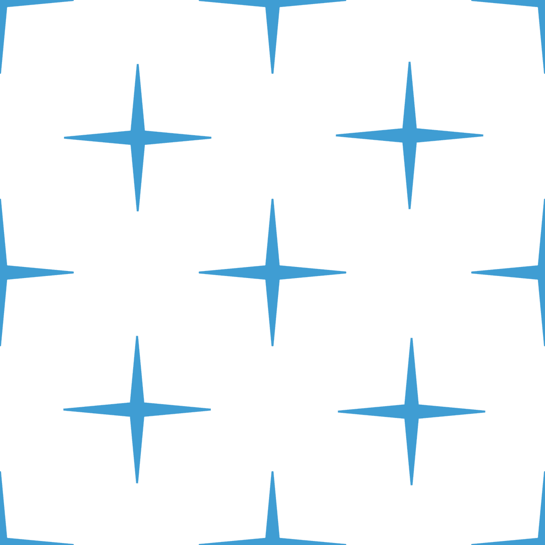 Blue Four Point Stars Pattern on Transparent Background