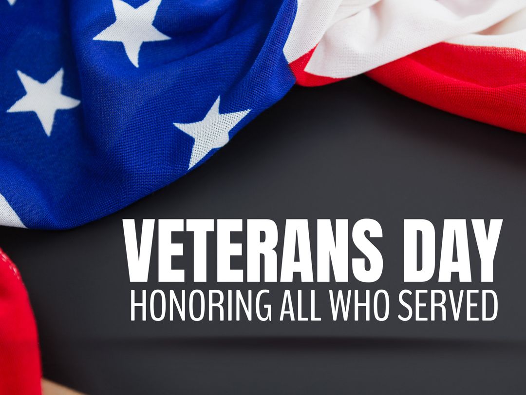 Veterans Day Celebration with American Flag Background