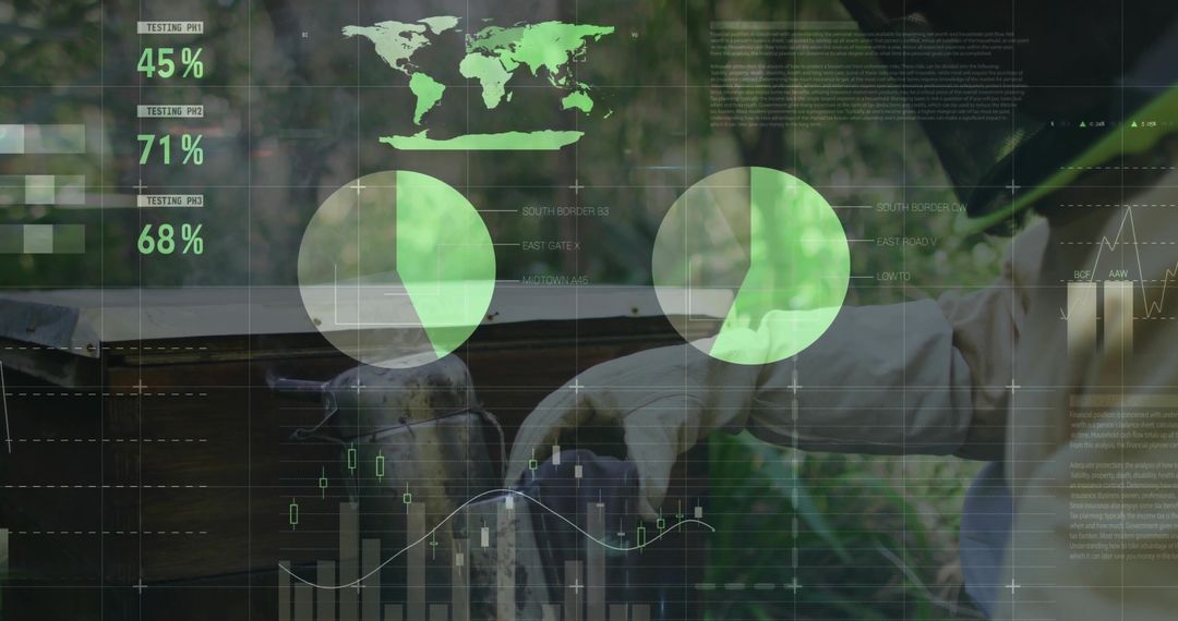 Beekeeper Analyzing Hive Data in Sustainable Apiary Setting