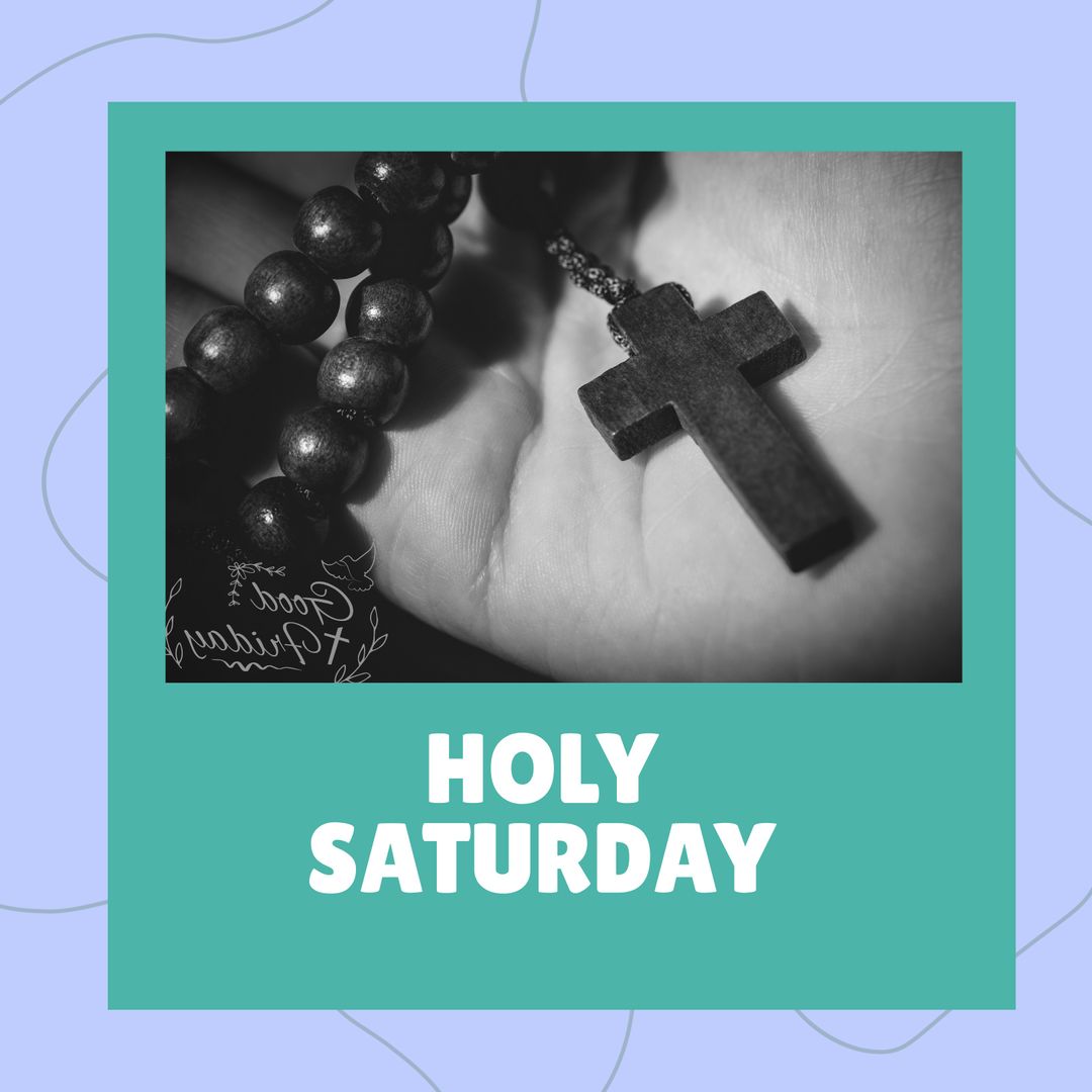 Holy Saturday Reminder with Rosary and Cross - Download Free Stock Templates Pikwizard.com