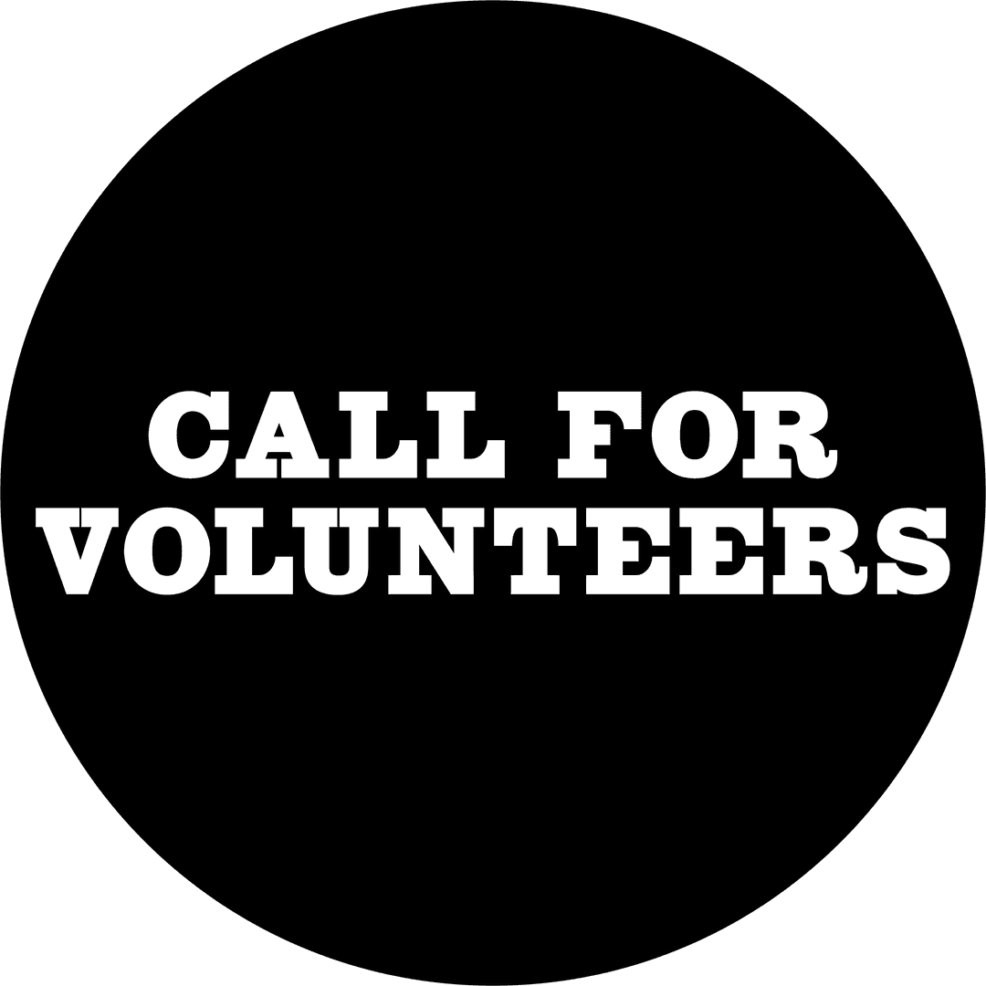 Black Circle with Call for Volunteers Text on Transparent Background - Download Free Stock Images Pikwizard.com