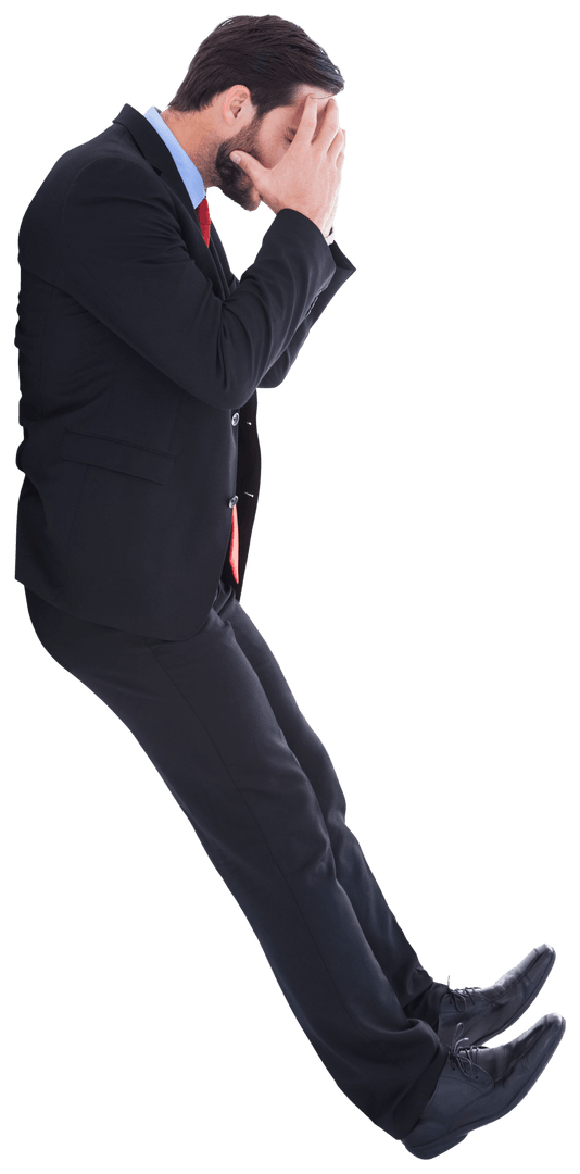 Stressed Businessman With Transparent Isolated Background