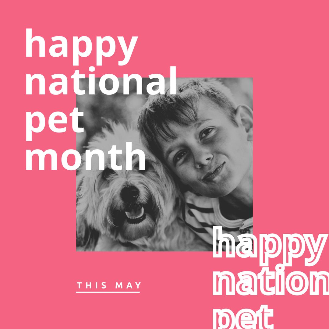 Child Celebrating National Pet Month with Adorable Poodle