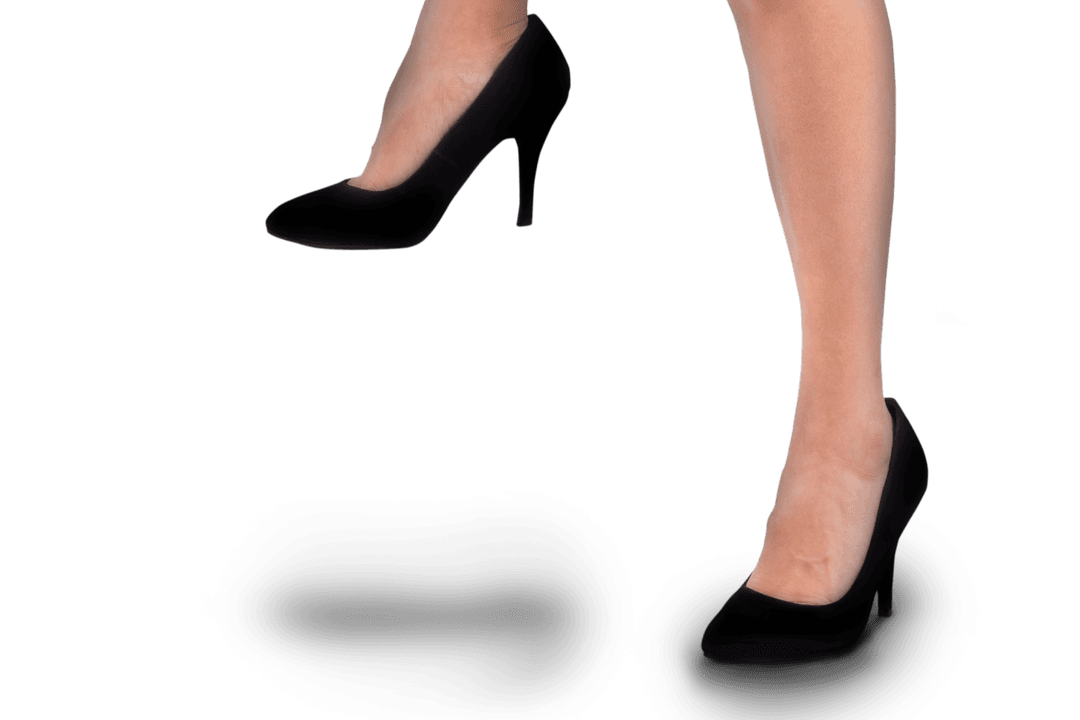 Woman Posed in High Heels Shoes with Transparent Background