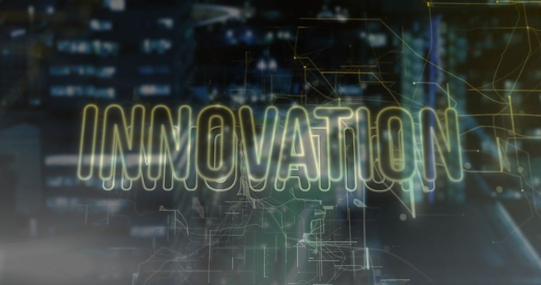 Innovation Concept with Digital Network Overlay on Cityscape