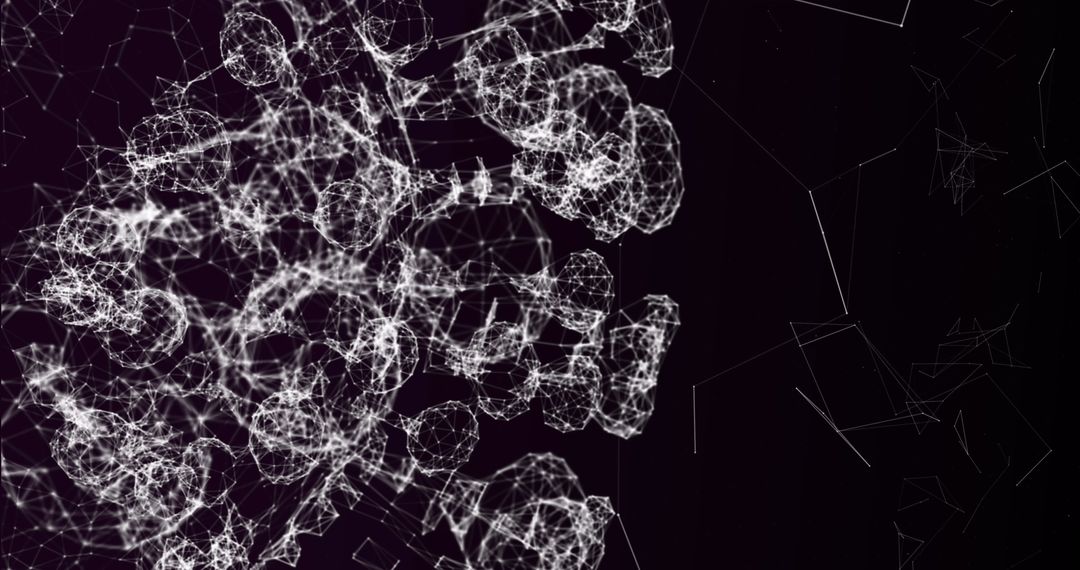 Abstract Network of Connections with Black Background