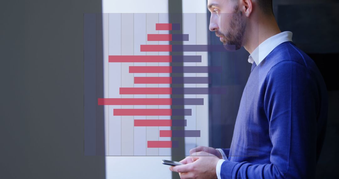 Businessman Analyzing Data Chart on Smartphone