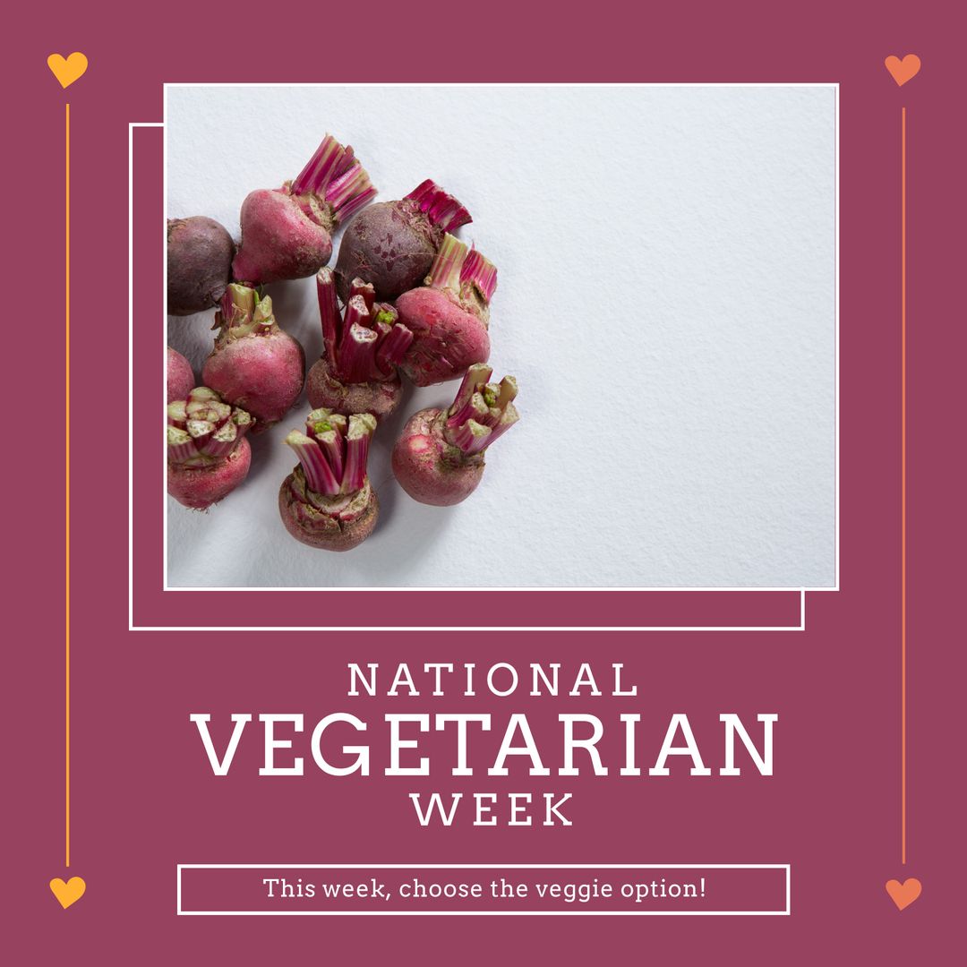 Fresh Beetroot Emblem Emphasizing National Vegetarian Week