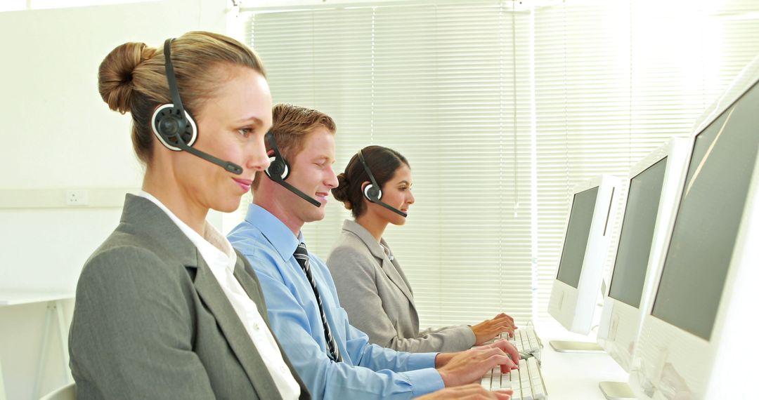 Diverse Call Center Team Providing Customer Support Services