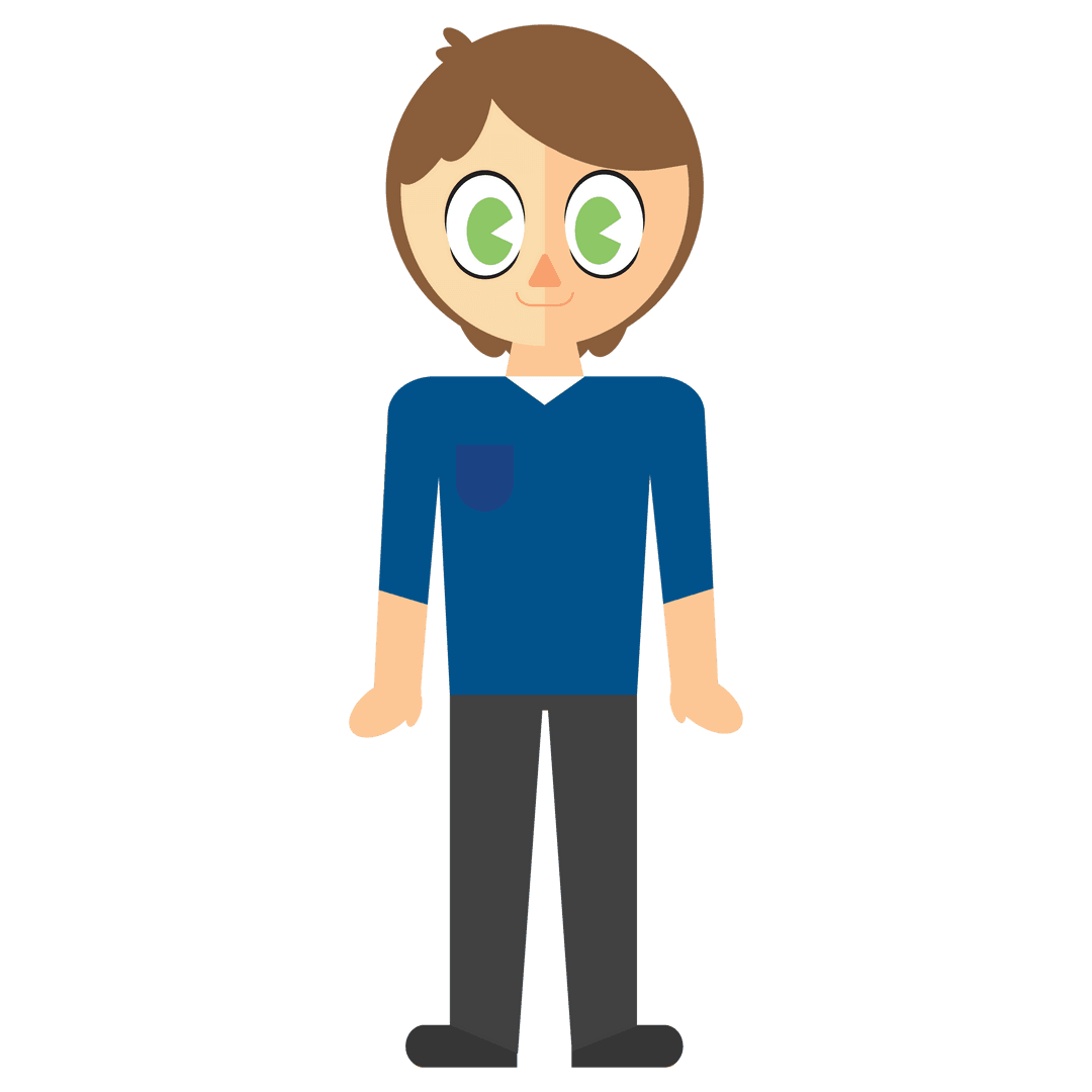 Happy Cartoon Man Vector on Transparent Background