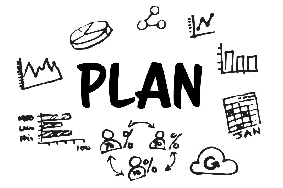 Business Strategy Icons Illustration on Transparent Background