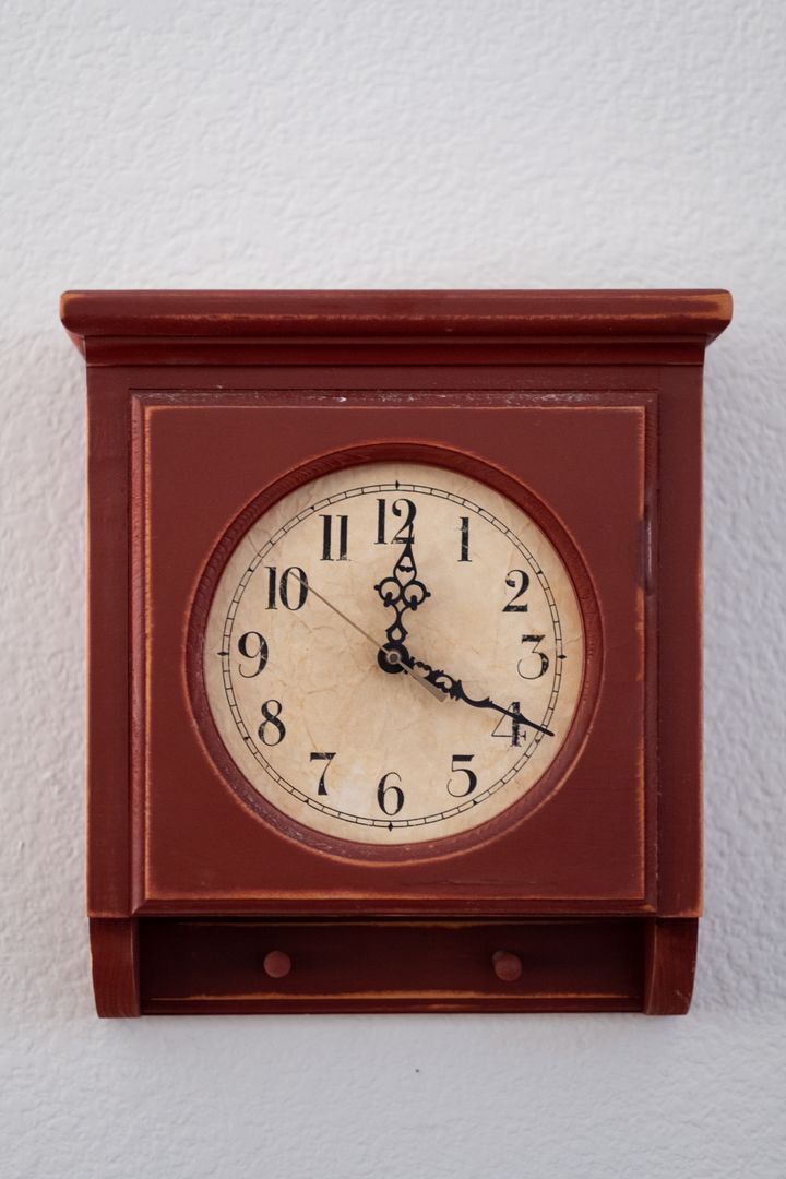 Vintage Wooden Clock with Retro Design
