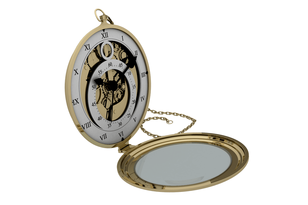 Antique Transparent Pocket Clock with Elegant Chain Design