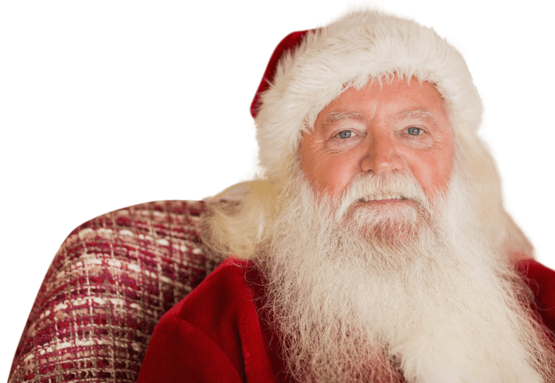 Traditional Santa Claus Vector Illustration on Transparent Background
