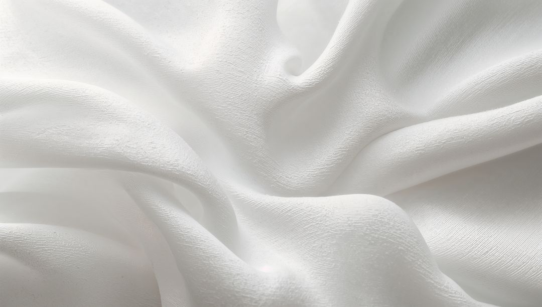 White Crepe Fabric Draping with Soft Flowing Folds and Subtle Sheen