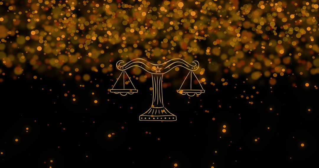 Libra Zodiac Symbol on Illuminated Abstract Background