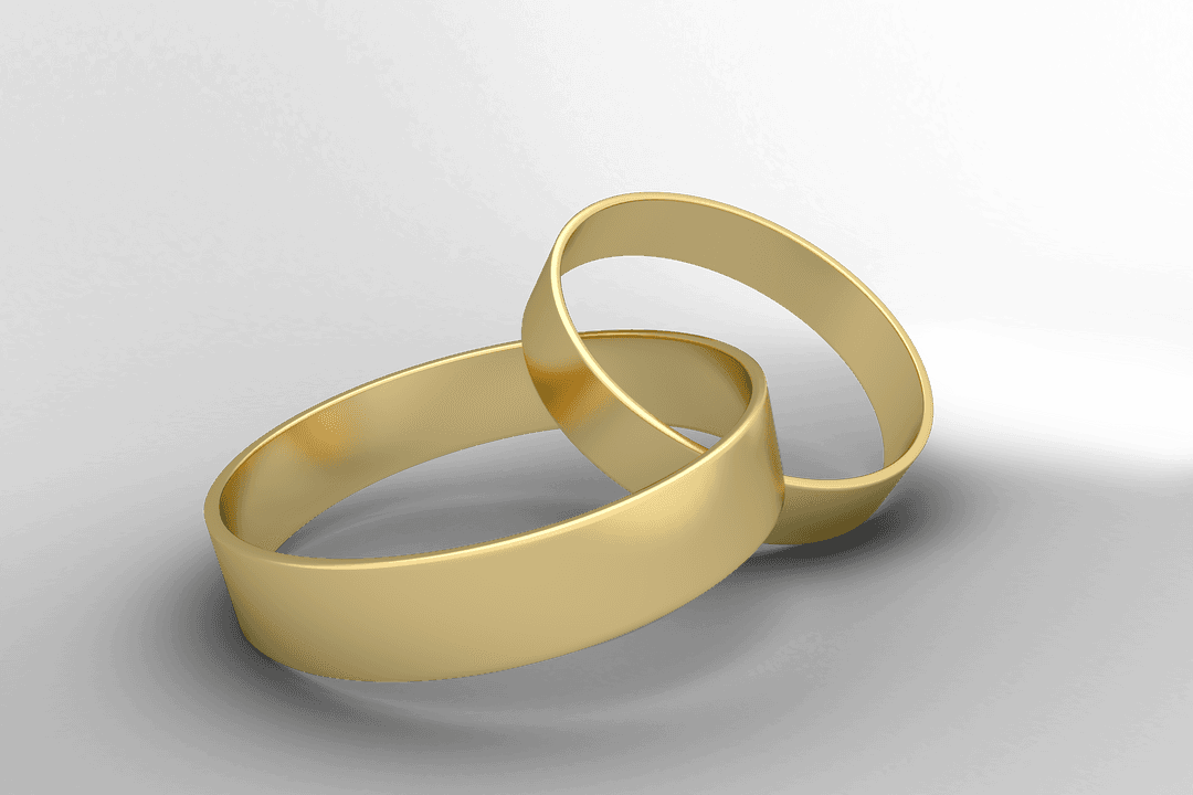 Transparent Background Wedding Rings Design Showcasing Eternity
