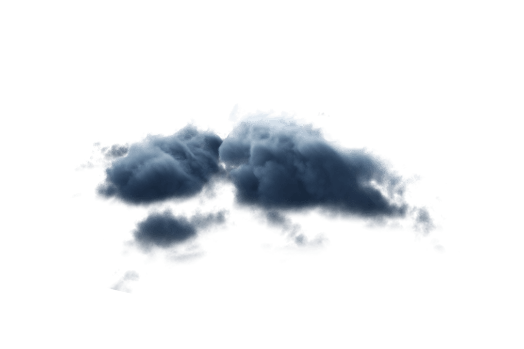 Moody Blue Cloud on Transparent Background for Decoration