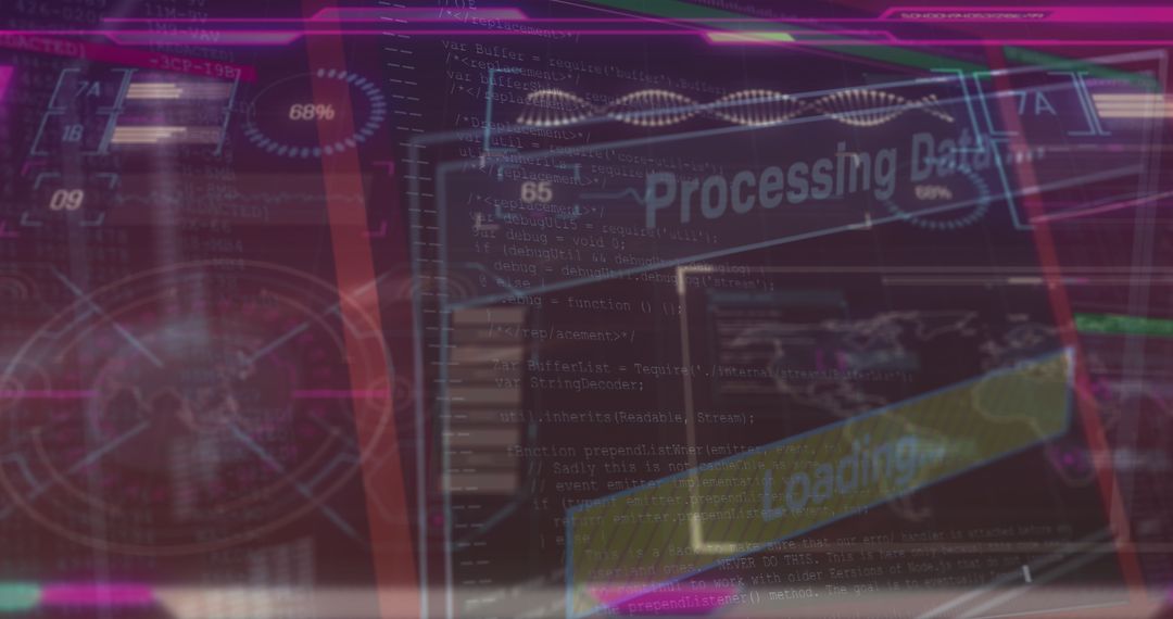 Cyber Security Threat Animation with Digital Data