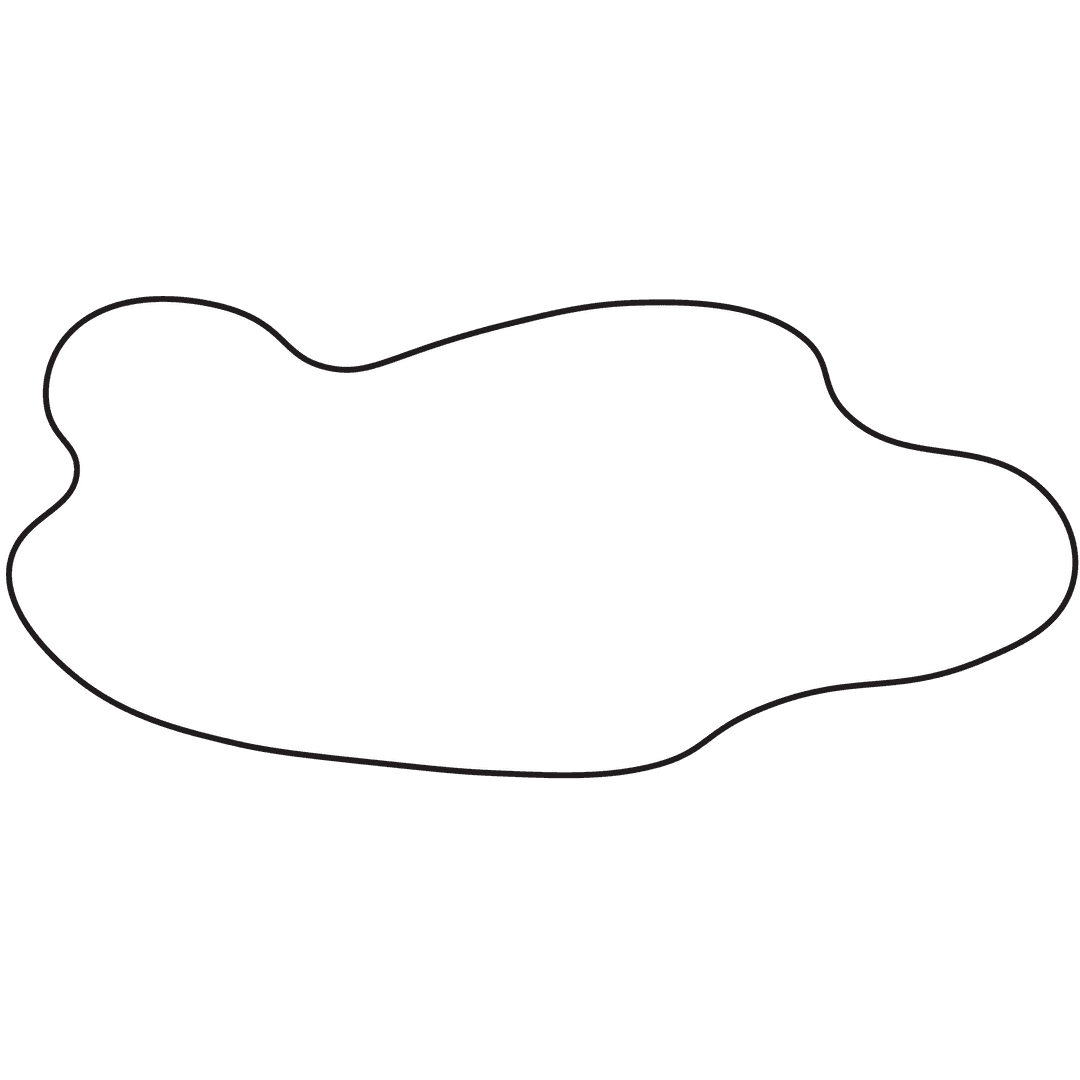 Abstract White Shape on Transparent Background Unique Design