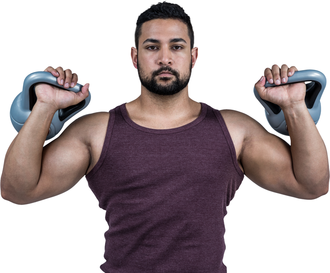 Muscular Man Lifting Kettlebells in Transparent Background - Download Free Stock Images Pikwizard.com