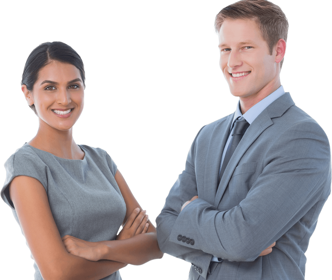 Smiling Diverse Business Team on Transparent Background